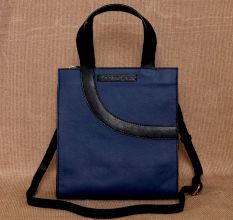 Handmade Navy Pigeon Sling Bag Leather Elegant